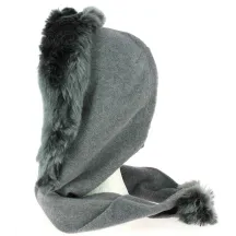 Capuche Norell Polaire gris clair made in France Reference : 603 | Chapellerie Traclet