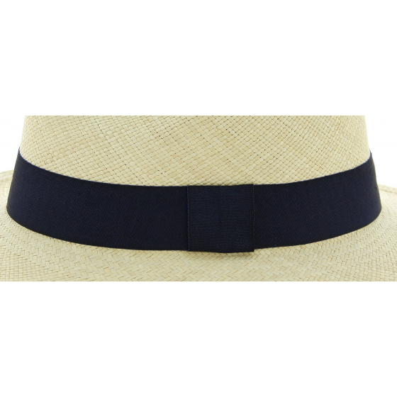 Chapeau Panama Ambato Paille Naturelle & Bleue - Traclet