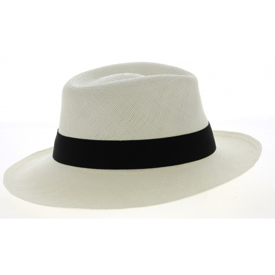 White Wide-Brimmed Quevedo Panama Hat - Traclet