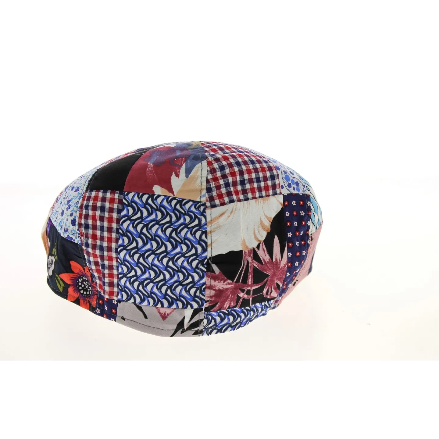 8-Panel Patchwork Cotton & Linen Cap - Traclet Reference: 10734 | Traclet Hatmakers