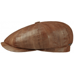 Hatteras Eel Brown Leather Cap - Stetson