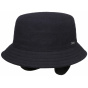 Navy Wool & Cashmere Bucket Hat with Ear Flaps - Stetson
