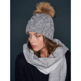 Calgary Grey fur pompom hat - Pipolaki