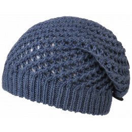 Blue Barascon Knitted Wool Beret - Traclet