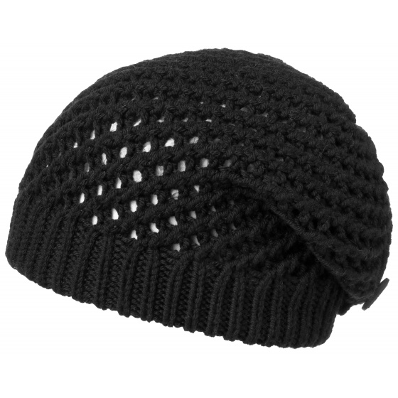 Barascon Wool Knit Beret Black- Traclet