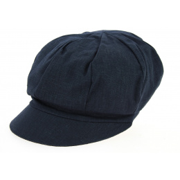 Navy Linen Elorine Newsboy Cap - Mtm