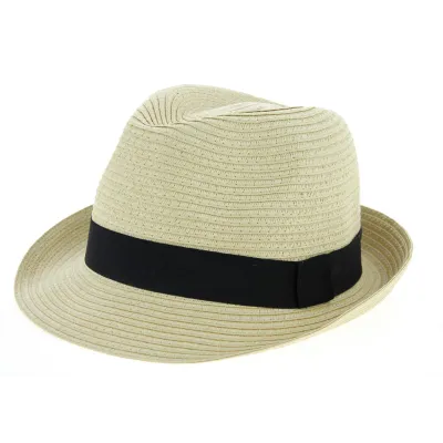 Chapeau Trilby Papeete Paille Papier Naturel - Traclet Reference : 8009 | Chapellerie Traclet