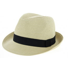 Natural Paper Straw Papeete Trilby Hat - Traclet
