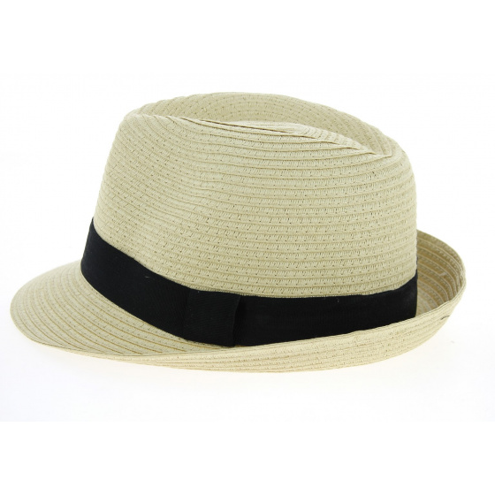 Natural Paper Straw Papeete Trilby Hat - Traclet
