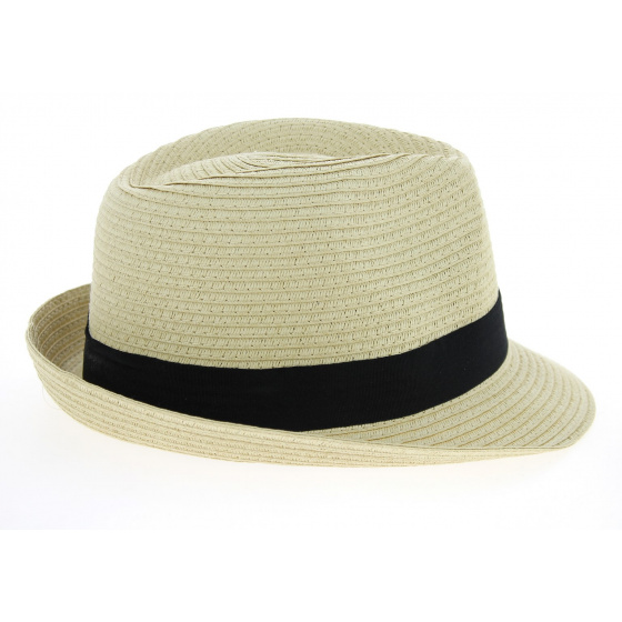 Natural Paper Straw Papeete Trilby Hat - Traclet