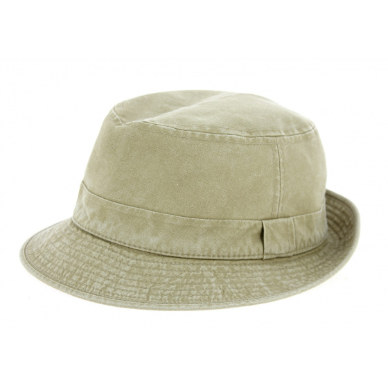 Beige Cotton Belgrade Trilby Hat - Crambes