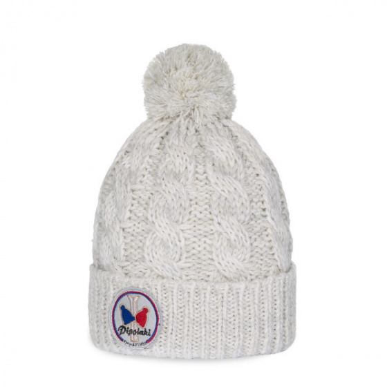 Gstaad White Pom-Pom Beanie - Pipolaki