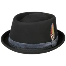 Chapeau Porkpie Feutre Laine Noir- Stetson Reference : 10781 | Chapellerie Traclet