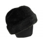 Caucasus Ear-Flap Toque Black Faux Fur - Traclet