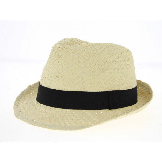 Natural Paper Straw Trilby Hat - Traclet