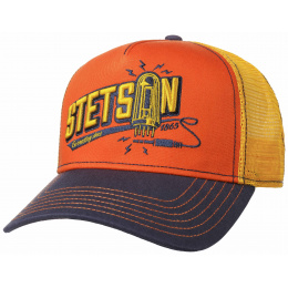 Casquette Trucker Connecting Orange & Jaune- Stetson