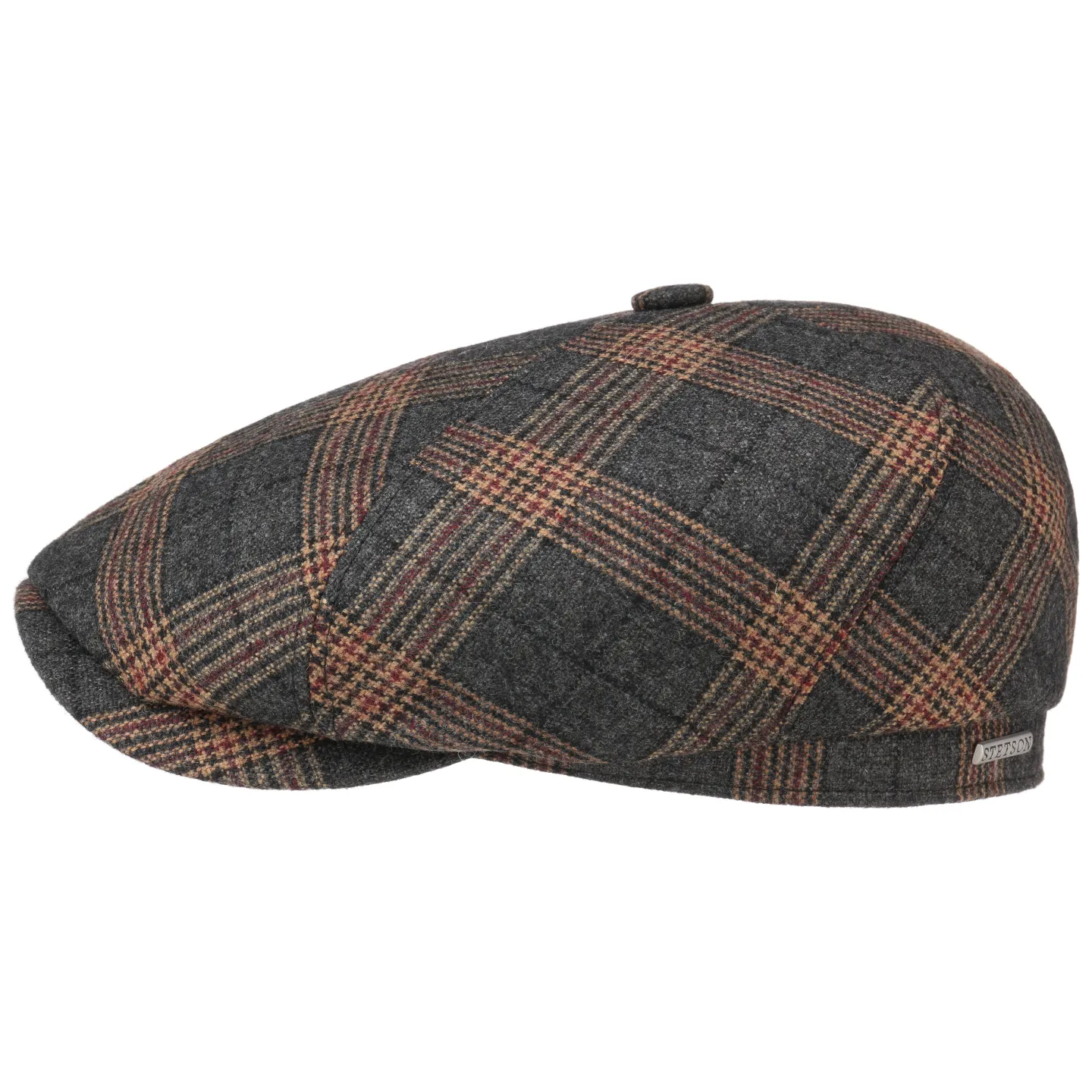 Stetson Brooklyn Wool Plaid Cap in Gray - Reference: 10814 | Traclet Hat Shop