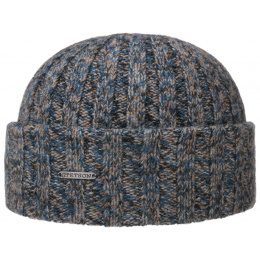 Blue & Taupe Cashmere Beanie with Cuff - Stetson