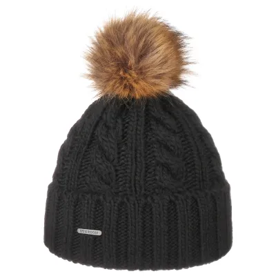 Bonnet à Pompon Laine & Acrylique Noir- Stetson  Reference : 10822 | Chapellerie Traclet