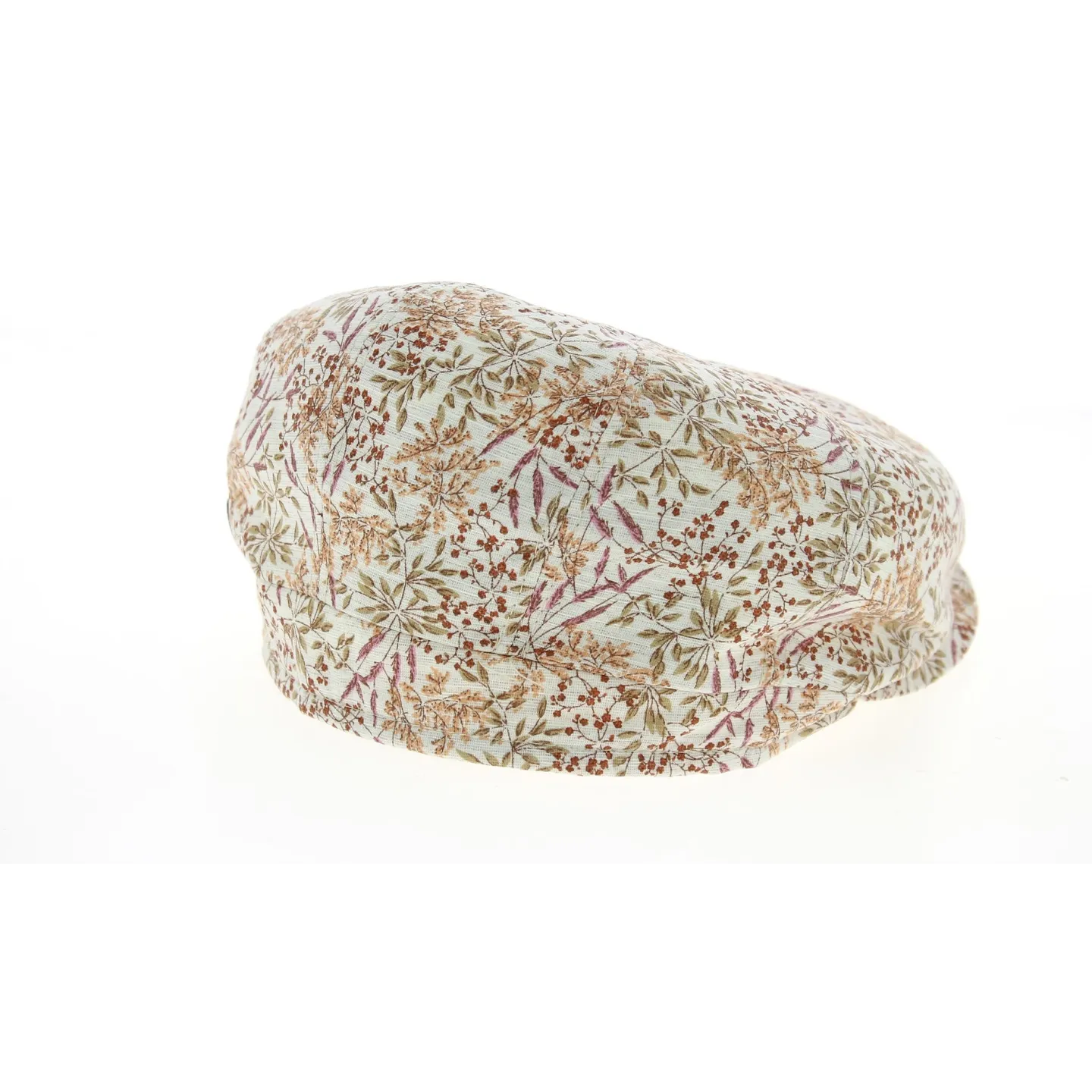 Delberto 8-Panel Cap Pink Floral Print Cotton & Linen - Mtm Reference: 10830 | Chapellerie Traclet