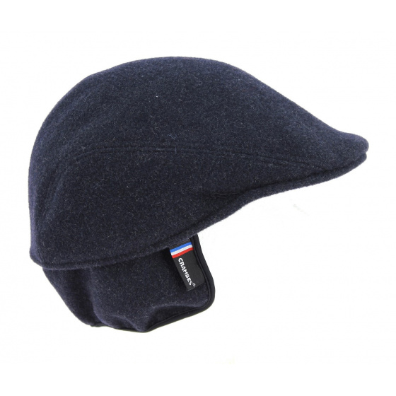 Casquette Bombée Brighton Cache-Oreilles Bleu Nuit Laine- Crambes