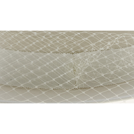 Boater Hat With Veil Wool Felt White - Traclet Boater Hat With Veil Wool Felt White - Traclet
