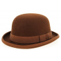 Reddish Brown Wool Felt Bowler Hat - TRACLET