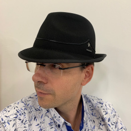 Chapeau Porkpie Feutre Laine Noir- Stetson