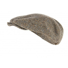 Casquette Plate Thomas Cache-Oreilles Chevrons Marron Laine- Göttmann