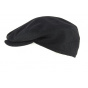 Black Wool Flat Cap with Ear Flaps - Traclet