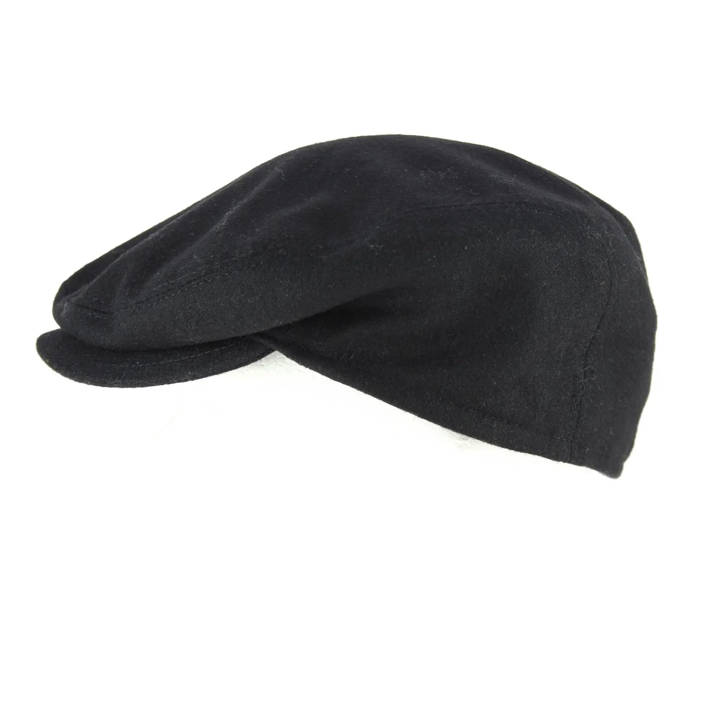 Black Wool Flat Cap with Ear Flaps - Traclet Reference: 10858 | Traclet Hat Shop