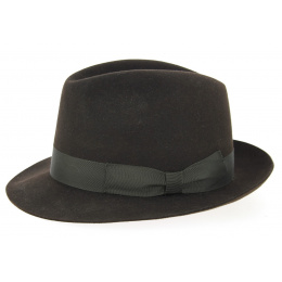 Brown Fur Felt Trilby Hat - Traclet