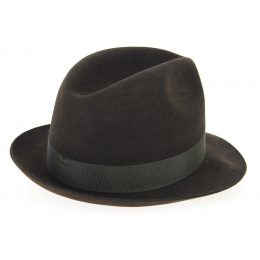 Brown Fur Felt Trilby Hat - Traclet