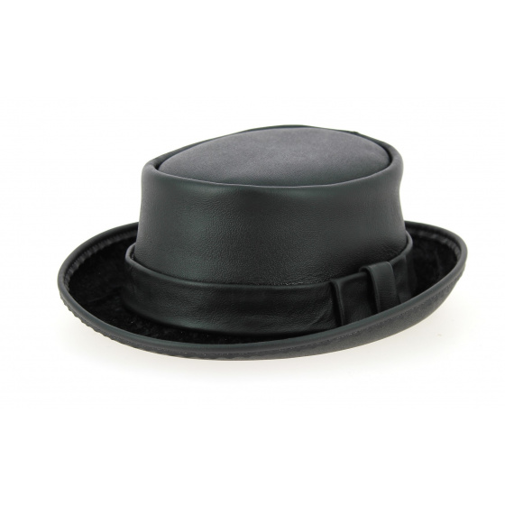 Leather Pork Pie Hat