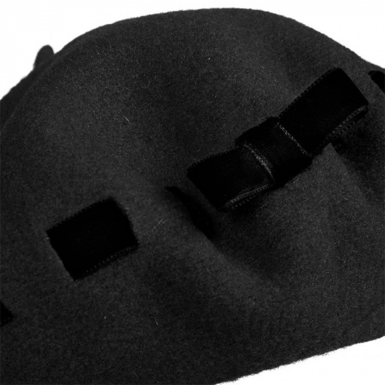 Béret Ellie Laine Mérinos Noir- Héritage par Laulhère