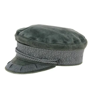 Casquette marin cuir gris Prince Henri Reference : 10896 | Chapellerie Traclet
