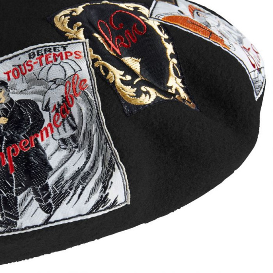 Black Wool Eridan Beret - Heritage by Laulhère Black Wool Eridan Beret - Heritage by Laulhère