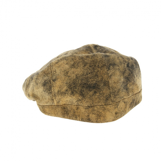 Vintage Leather Cap Oullins Camel - Traclet