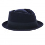 Navy Blue Wool Felt Porkpie Zingaro Hat