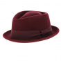 Burgundy PorkPie Zingaro Wool Felt Hat