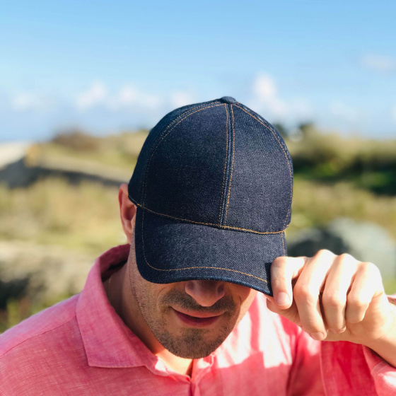 Baseball Cap Jeans Raw Cotton - le Chapoté Paris Baseball Cap Jeans Raw Cotton - le Chapoté Paris