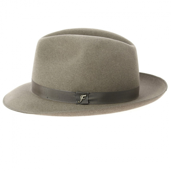 Le Chazelles Fedora Hat in Taupe Fur Felt - Fléchet Le Chazelles Fedora Hat in Taupe Fur Felt - Fléchet