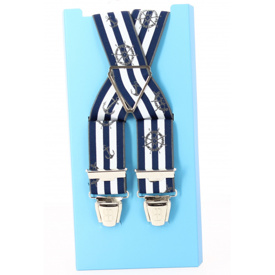 Marine Stripe blue & white Suspenders - Traclet