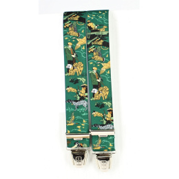 Hunter Suspenders with Men & Dogs Pattern - Traclet