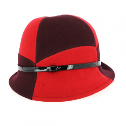Angiolo Wool Felt Cloche Hat Burgundy/Red - Traclet