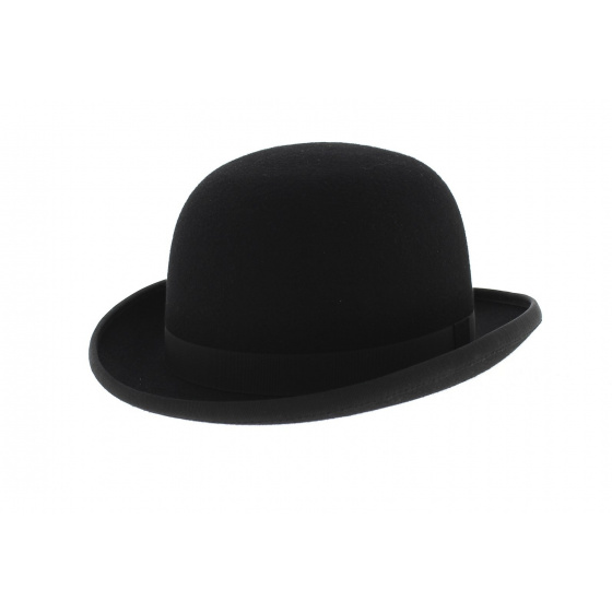 Black Wool Felt Bowler Hat - Traclet
