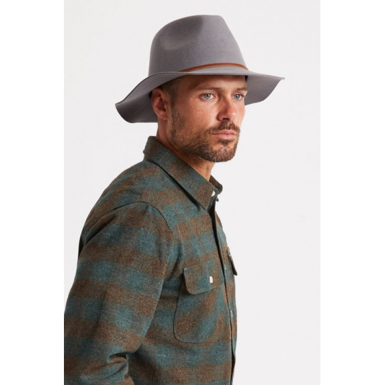 Chapeau Traveller Wesley Feutre Laine gris - Brixton