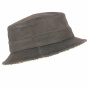 Brown leather bucket hat Swindon - ALFONSO D'ESTE