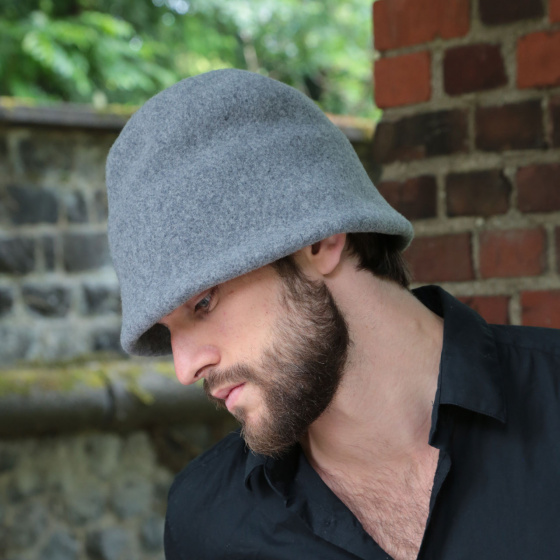 Chapeau Clochard Feutre Laine gris