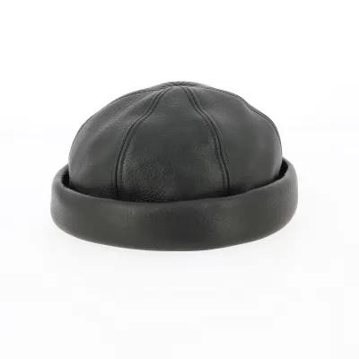 bonnet cuir - bonnet court cuir Reference : 11058 | Chapellerie Traclet